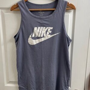 Men’s Nike “The Nike Top” 100% Cotton Tall Running Tank in Purple Size Small